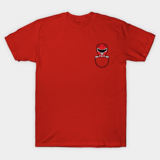 Red Ranger In The Pocket T-Shirt by liora natalia